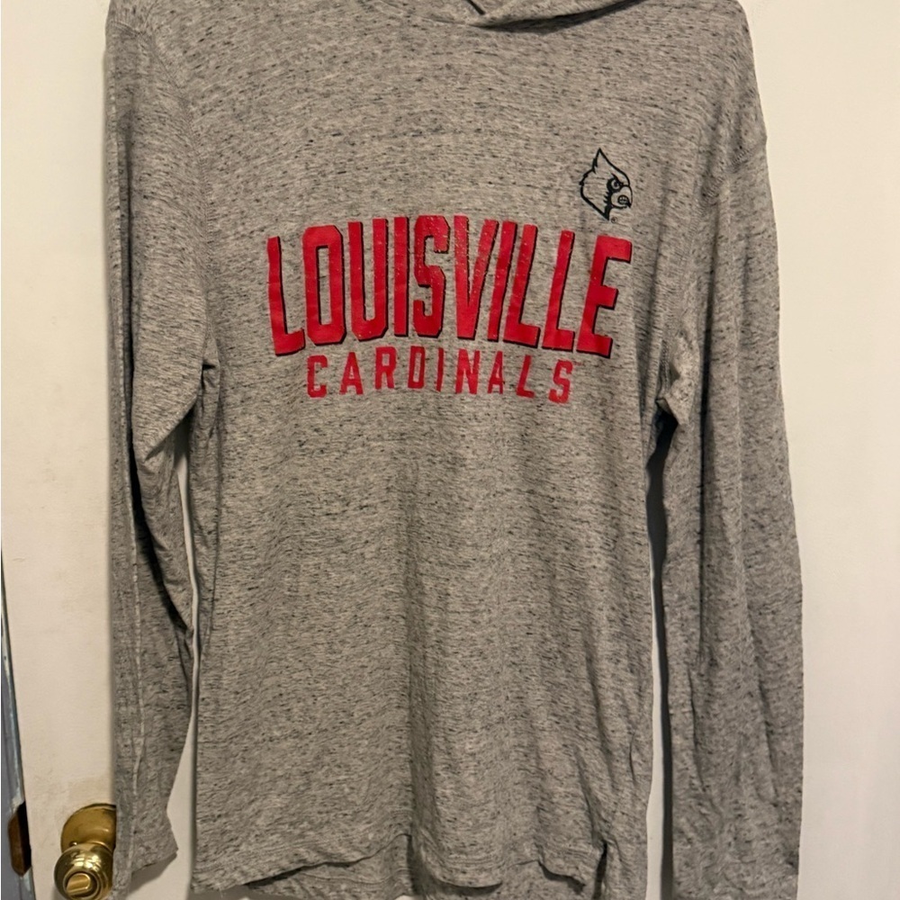 Louisville Cardinals Gray long sleeve Hooded shirt - Picture 1 of 4